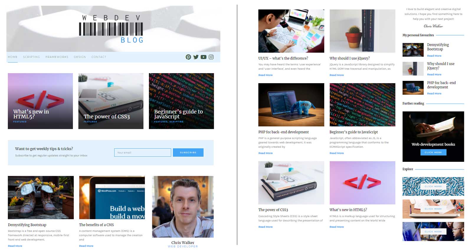 Screenshot of WebDev Blog project